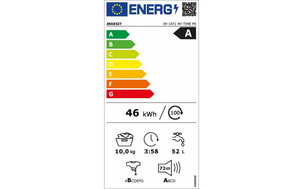 INDESIT IM1072MYTIMEFR - &Eacute;tiquette &eacute;nergie v2
