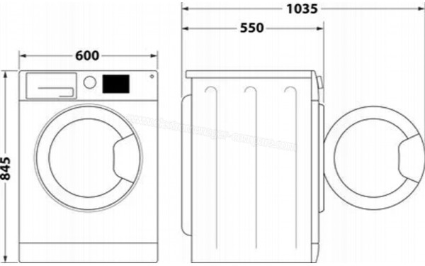 INDESIT IM864MYTIMEFR - Dimensions