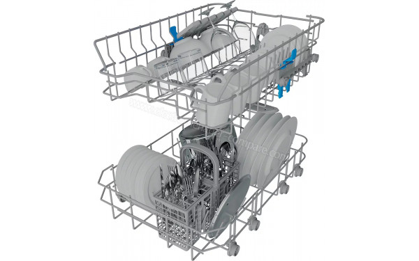 INDESIT IN2FD10CS70W - Vue du panier inf&eacute;rieur et sup&eacute;rieur
