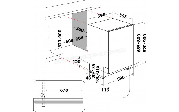 INDESIT IN2IC14BN7S1 - Dimensions