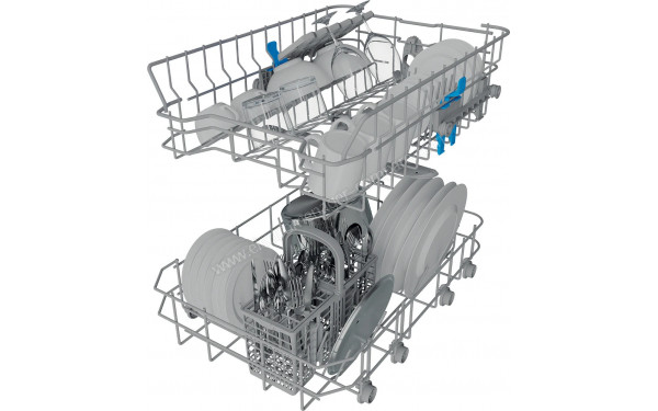 INDESIT IN2ID10BS80 - Vue du panier inf&eacute;rieur et sup&eacute;rieur
