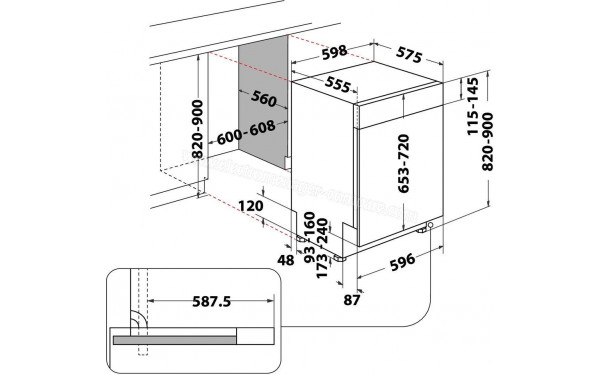 INDESIT IN2PC14BN70B - Dimensions