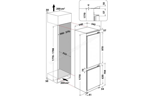 INDESIT INC18 T332 - Dimensions