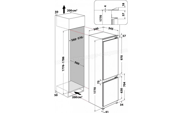 INDESIT INCO18DC03 - Dimensions