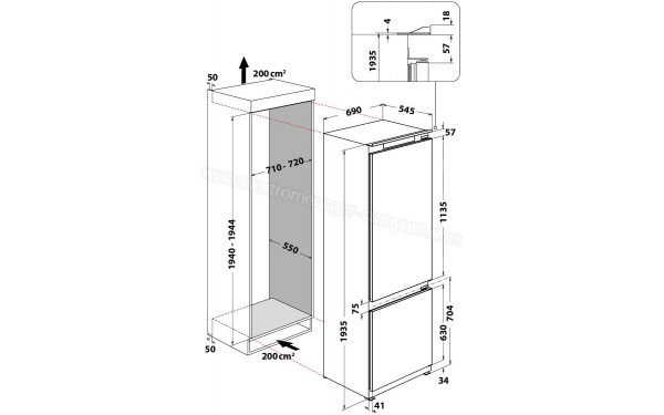 INDESIT IND401 - Dimensions