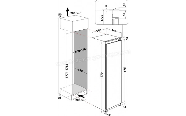 INDESIT INS18012 - Dimensions