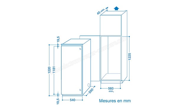 INDESIT IN S 2312 - Schema d'encastrement