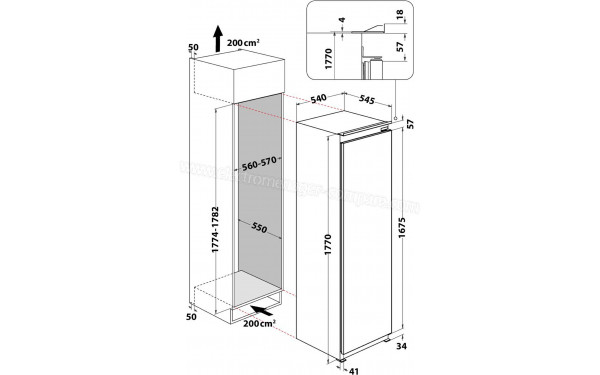 INDESIT INSZ 18011 - Dimensions