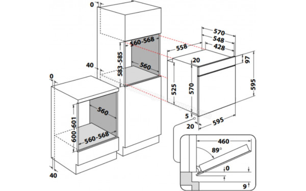INDESIT IO255CSX - Dimensions