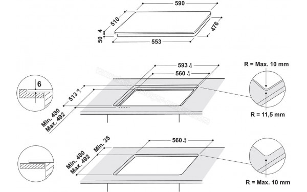 INDESIT IS 15Q60 NE - Dimensions