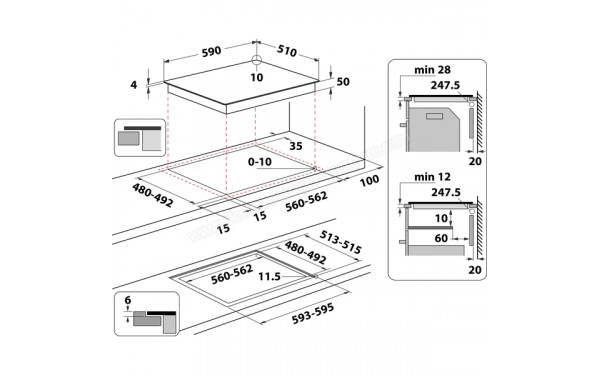 INDESIT IS 55Q60 NE - Dimensions