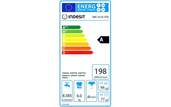 INDESIT IWC 6125 (FR) - &Eacute;tiquette &eacute;nergie