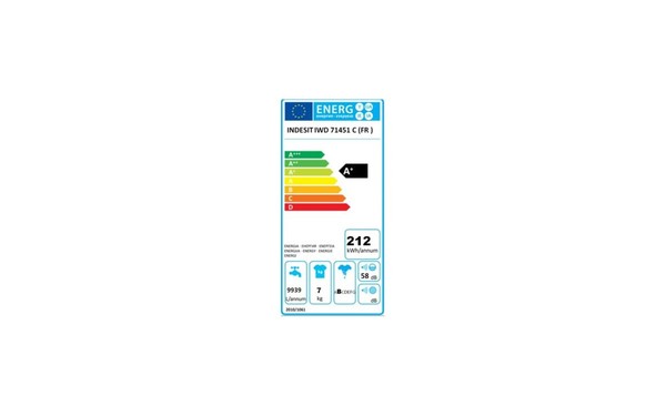 INDESIT IWD 71451 C (FR) - &Eacute;tiquette &eacute;nergie
