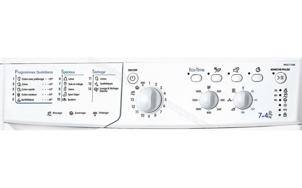 INDESIT IWDC 71680 (FR) - Panneau de commandes