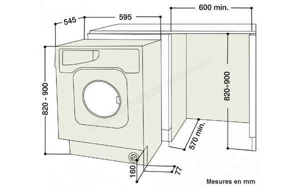 INDESIT IWME 106 (EU) - Schema d'encastrement