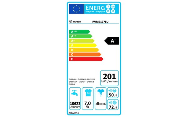 INDESIT IWME 127 EU - &Eacute;tiquette &eacute;nergie