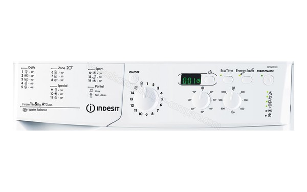 INDESIT IWSND 51051CECO EU.L - Panneau de commandes