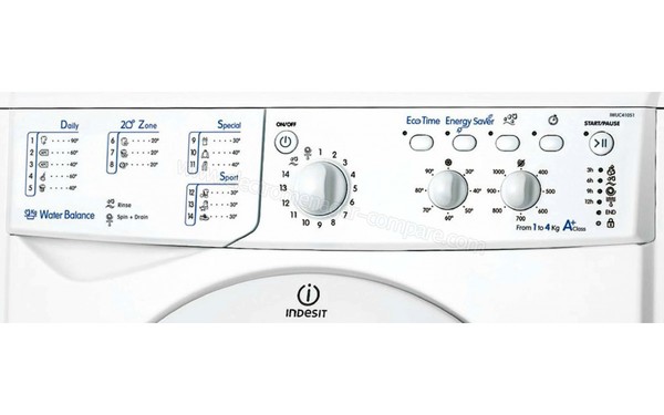 INDESIT IWUC 41051 C ECO EU - Panneau de commandes (cr&eacute;dit : Darty)