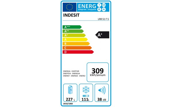 INDESIT LR8 S1 F S - &Eacute;tiquette &eacute;nergie