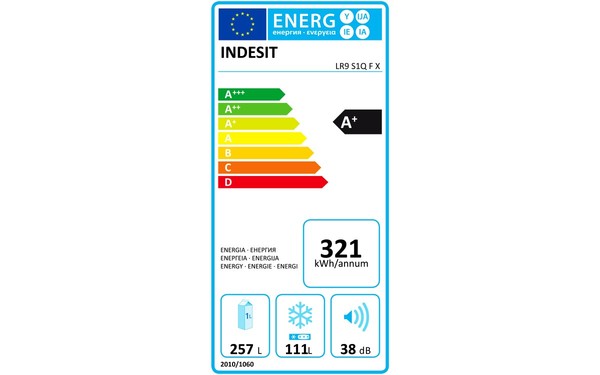 INDESIT LR9 S1Q F X - &Eacute;tiquette &eacute;nergie