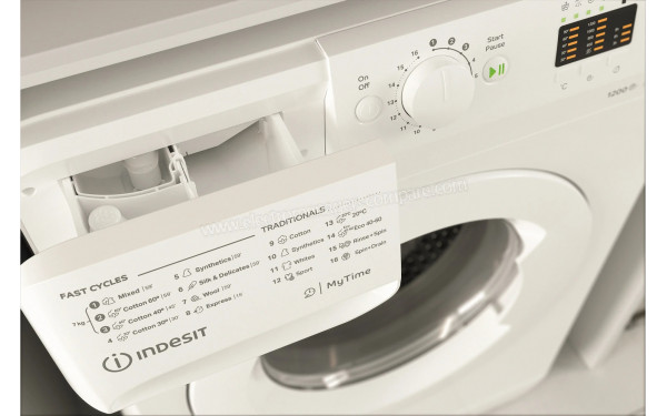 INDESIT MTWA71252WEE - Zoom sur le tiroir lessiviel