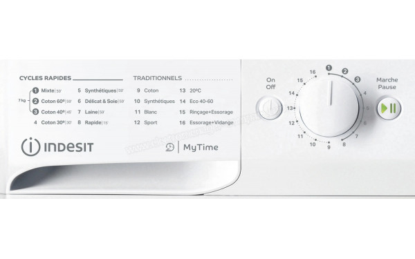 INDESIT MTWA71296WFR - Panneau de commandes