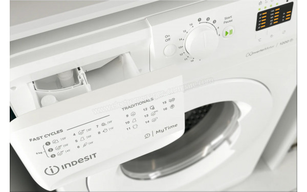 INDESIT MTWA81295WEU - Zoom sur le tiroir lessiviel