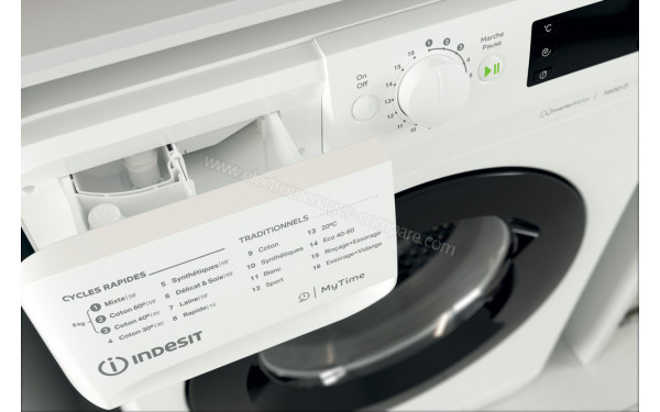 INDESIT MTWE81683WKFR - Zoom sur le tiroir lessiviel