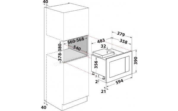 INDESIT MWI 125 GX - Dimensions