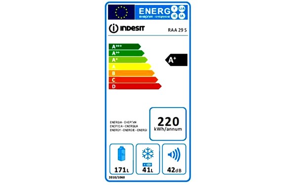 INDESIT RAA 29 S - &Eacute;tiquette &eacute;nergie