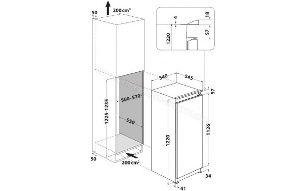 INDESIT S 12 A1 D/I 1 - Dimensions