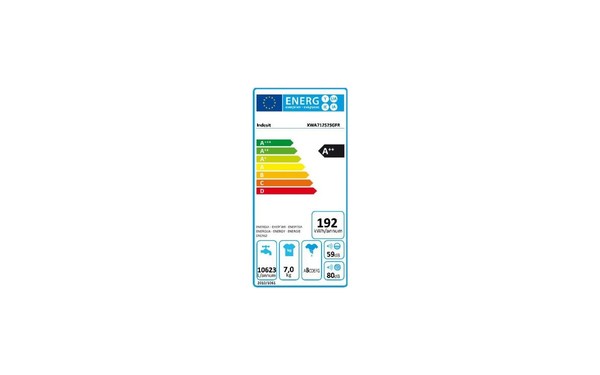 INDESIT XWA 71252 SG FR - &Eacute;tiquette &eacute;nergie