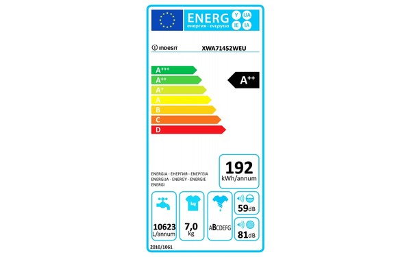 INDESIT XWA 71452 W EU - &Eacute;tiquette &eacute;nergie