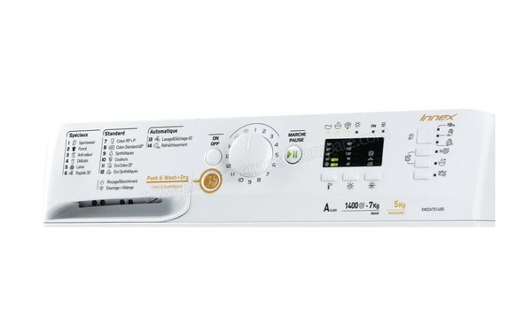 INDESIT XWDA 751480X W FR.1 - Panneau de commandes (cr&eacute;dit : Darty)