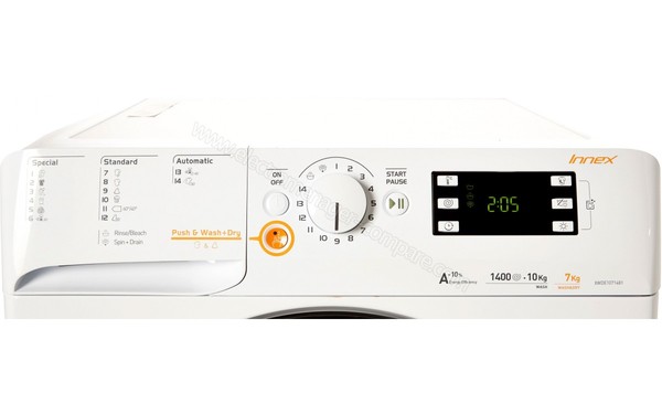 INDESIT XWDE 1071481X WKKK EU - Panneau de commandes (cr&eacute;dit : Boulanger)