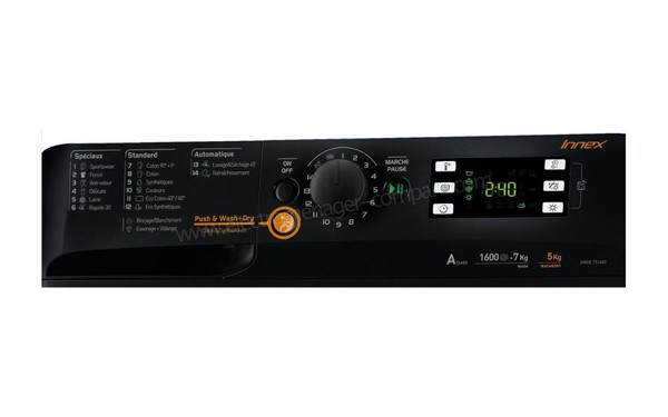 INDESIT XWDE 751680X K FR - Panneau de commandes (cr&eacute;dit : Darty)