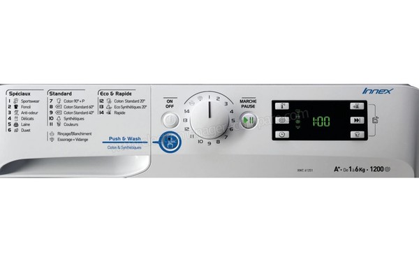 INDESIT XWE 61251 W FR - Panneau de commandes