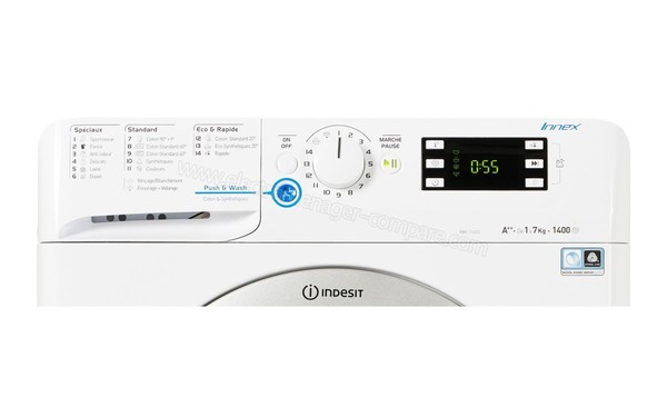 INDESIT XWE 71452 WSG FR - Panneau de commandes (cr&eacute;dit : Boulanger)