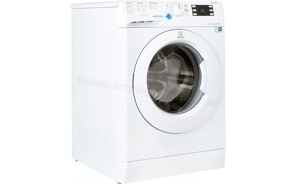 INDESIT XWE 91283X W FR - Vue 3/4 gauche (cr&eacute;dit : Boulanger)