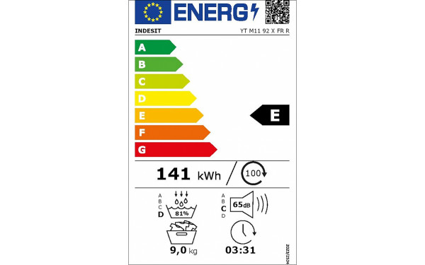 INDESIT YTM1192XFRR - &Eacute;tiquette &eacute;nergie v2