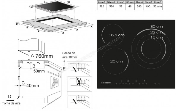 INFINITON VIT3F30D - Dimensions