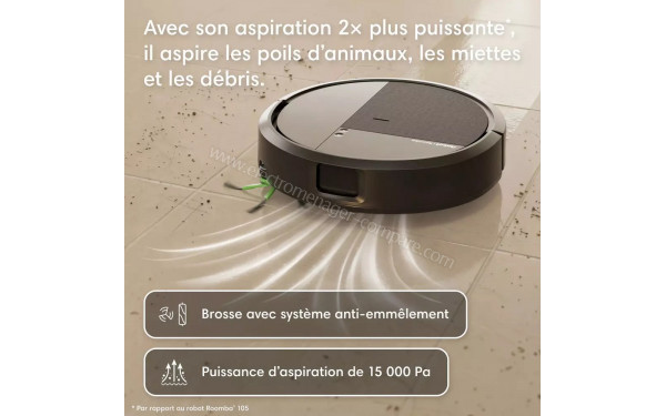 IROBOT Roomba 115 Combo Base AutoEmpty Blanc - Aspiration puissante
