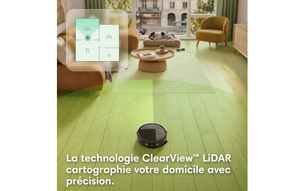 IROBOT Roomba 115 Combo Noir - Syst&egrave;me de cartographie LIDAR ClearView