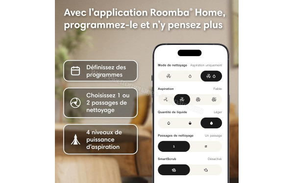 IROBOT Roomba 115 Combo Blanc - Application pour smartphones ou tablettes