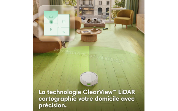 IROBOT Roomba 115 Combo Blanc - Syst&egrave;me de cartographie LIDAR ClearView