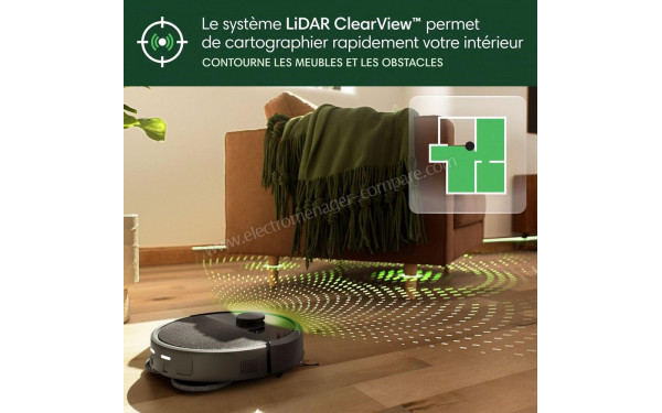 IROBOT Roomba Plus 405 Combo AutoWash Dock Noir - Syst&egrave;me de cartographie LIDAR ClearView