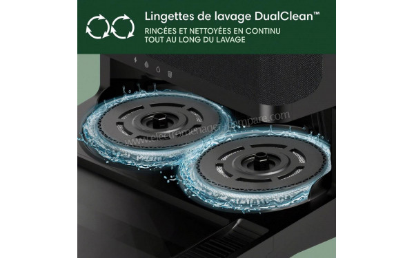 IROBOT Roomba Plus 405 Combo AutoWash Dock Noir - Lingettes de lavage DualClean