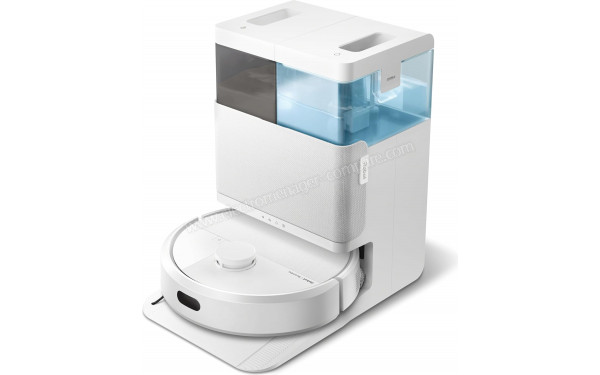 IROBOT Roomba Plus 405 Combo AutoWash Dock Blanc - Vue de 3/4 droite sur la base de chargement