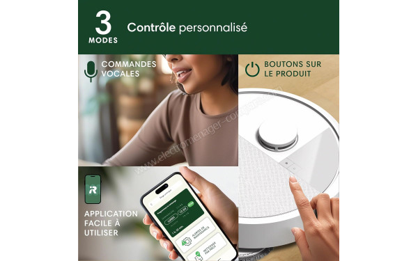 IROBOT Roomba Plus 405 Combo AutoWash Dock Blanc - Cont&ocirc;le personnalis&eacute;