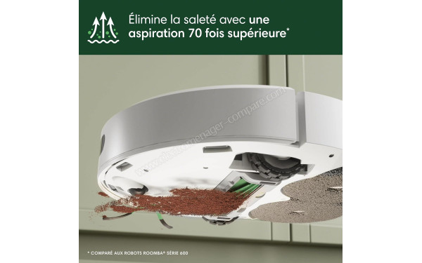 IROBOT Roomba Plus 405 Combo AutoWash Dock Blanc - Puissance d'aspiration